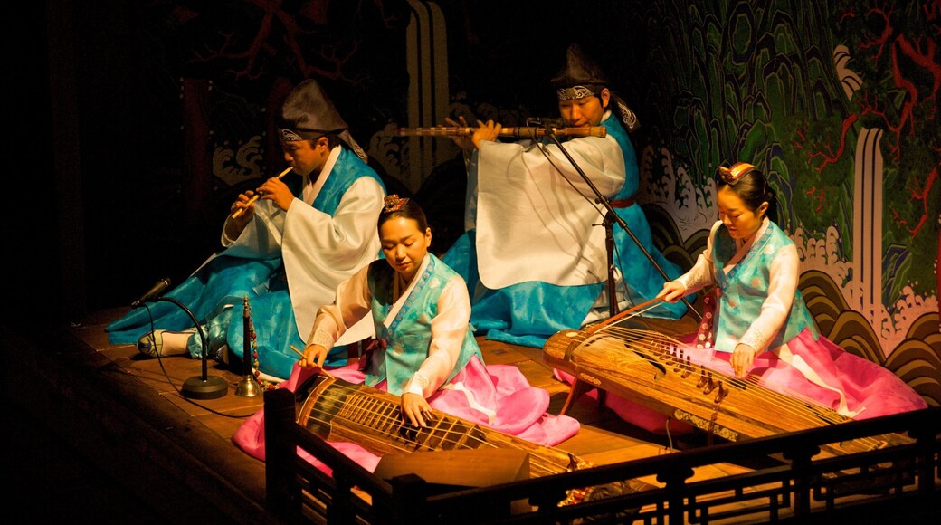 Chongdong Theater which includes theatre scenes, performance art and interior views