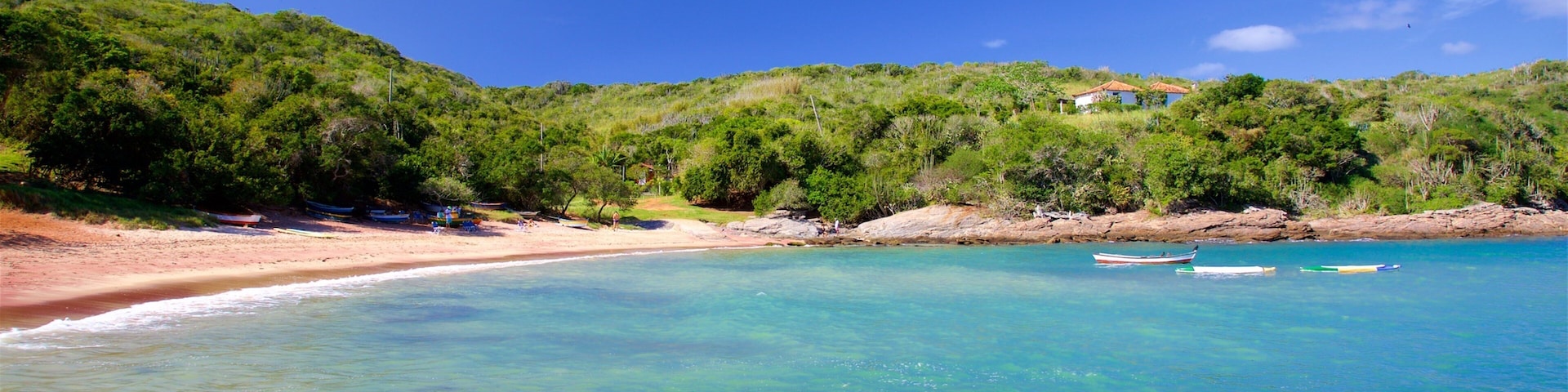 Forno Beach which includes a sandy beach, general coastal views and rugged coastline
