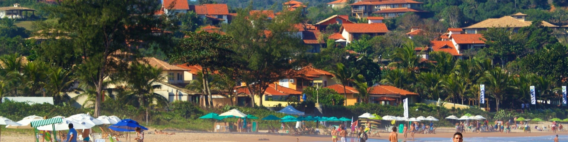 Geriba Beach which includes a beach, general coastal views and a coastal town