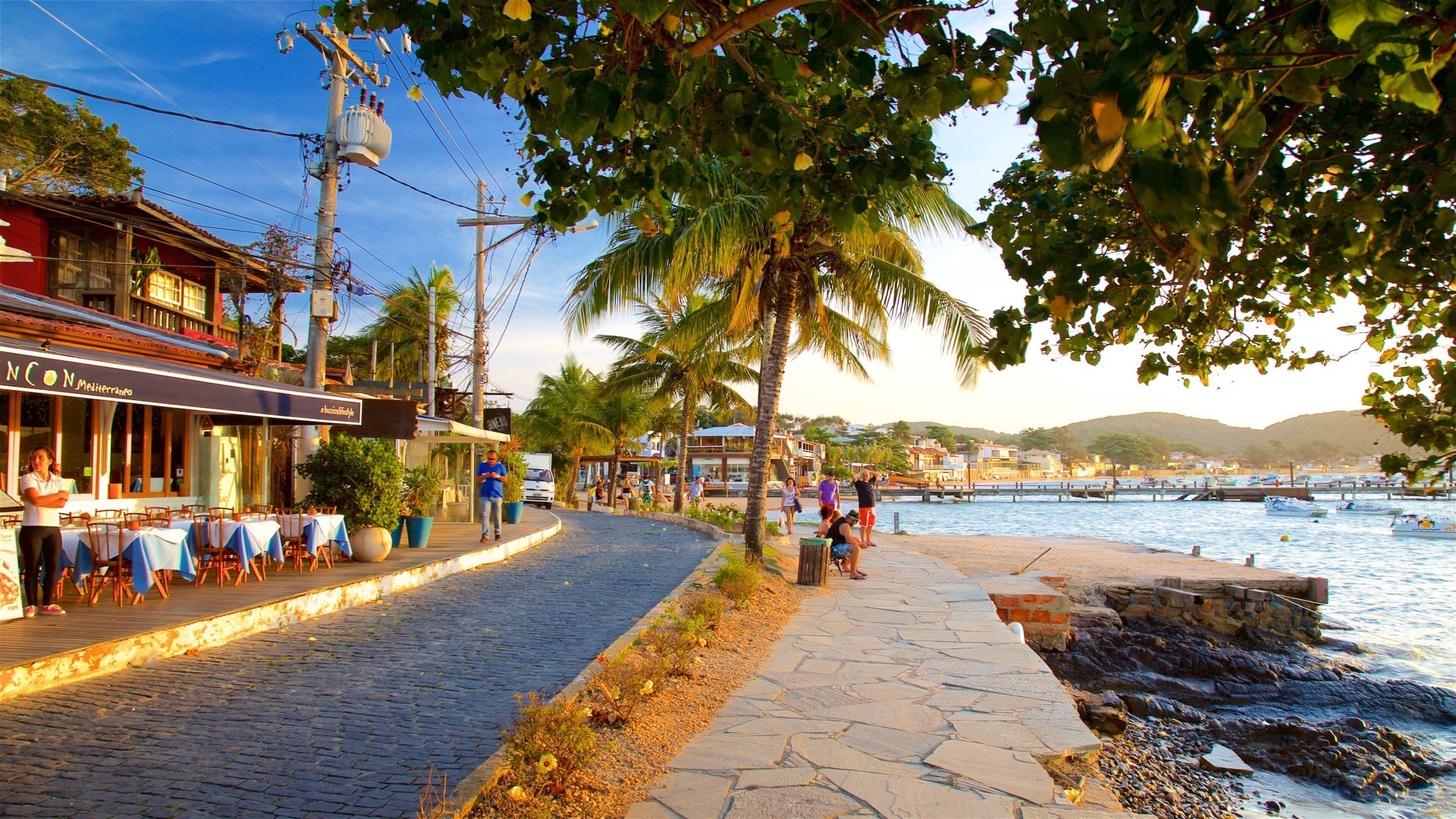 Orla Bardot som inkluderer kystby, kyst og tropisk landskap