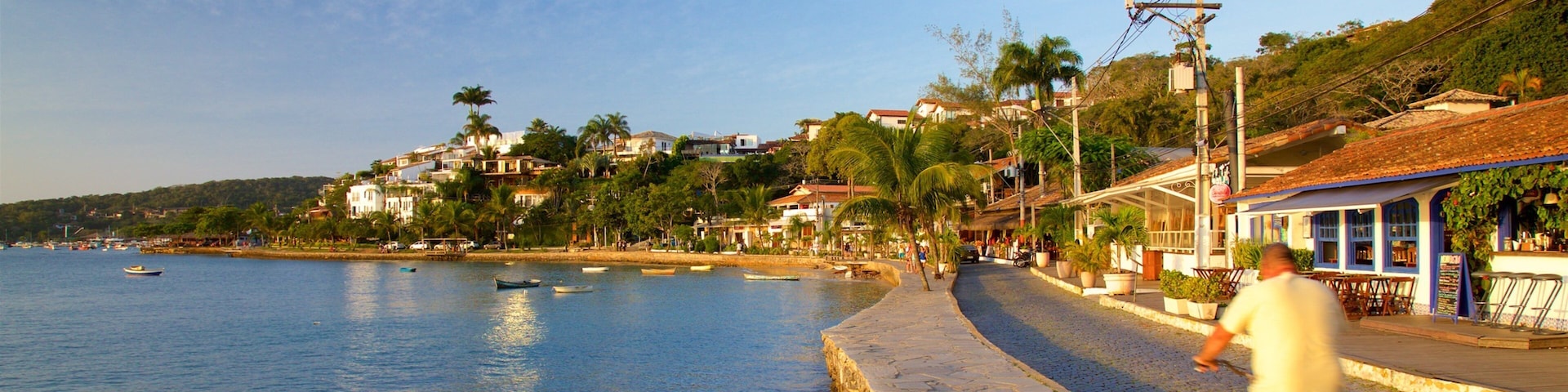 Orla Bardot showing a coastal town, cycling and general coastal views