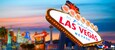 Welcome To Fabulous Las Vegas Sign With Beautiful City Lights at Sunset