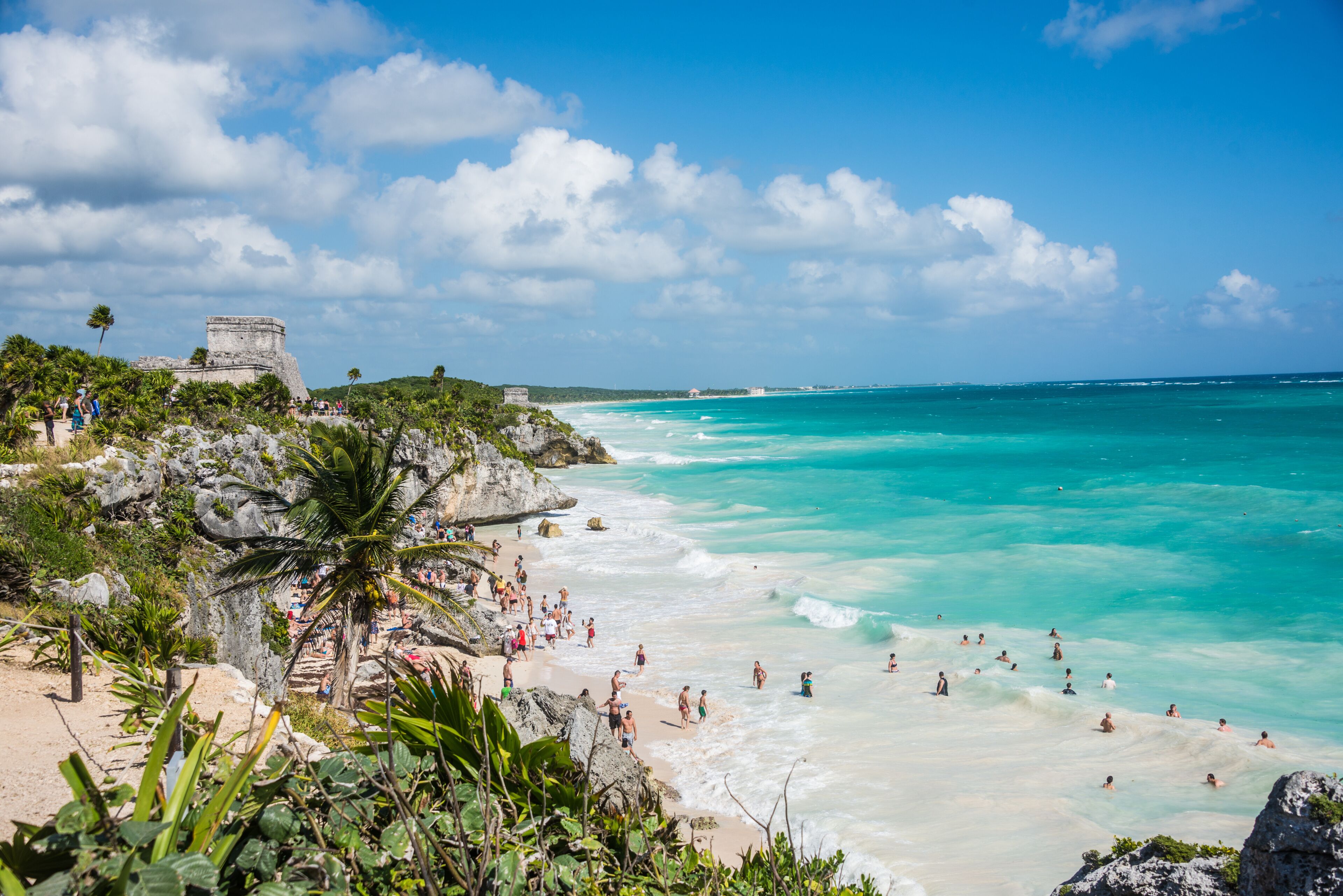 TULUM, MEXICO - DECEMBER 22: Ancient Mayan Ruins near the Caribb