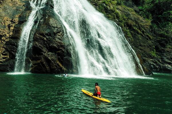 I left early in the morning from Calangute in North Goa to cover a distance of 85 kms and reach Mhadei wildlife sanctuary which housed one of the most beautiful falls I had ever seen.
Dudhsagar is translated as an ocean (here a waterfall) white as milk. It is a must visit when in Goa.