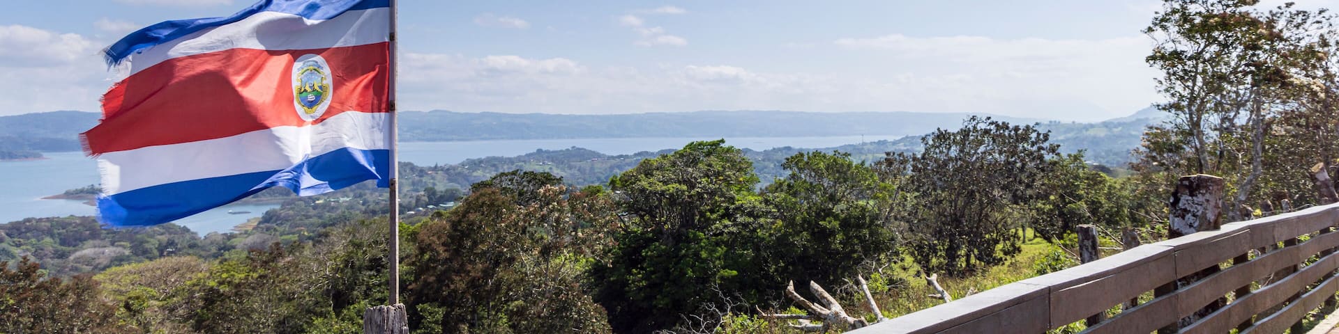 View from viewpoint Mirador Tilaran of Laguira de Arsenal in Costa Rica Central America