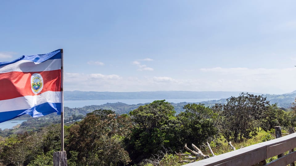 View from viewpoint Mirador Tilaran of Laguira de Arsenal in Costa Rica Central America
