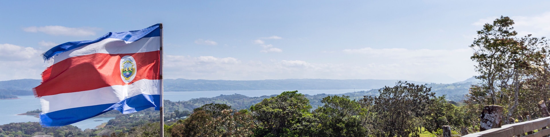 View from viewpoint Mirador Tilaran of Laguira de Arsenal in Costa Rica Central America