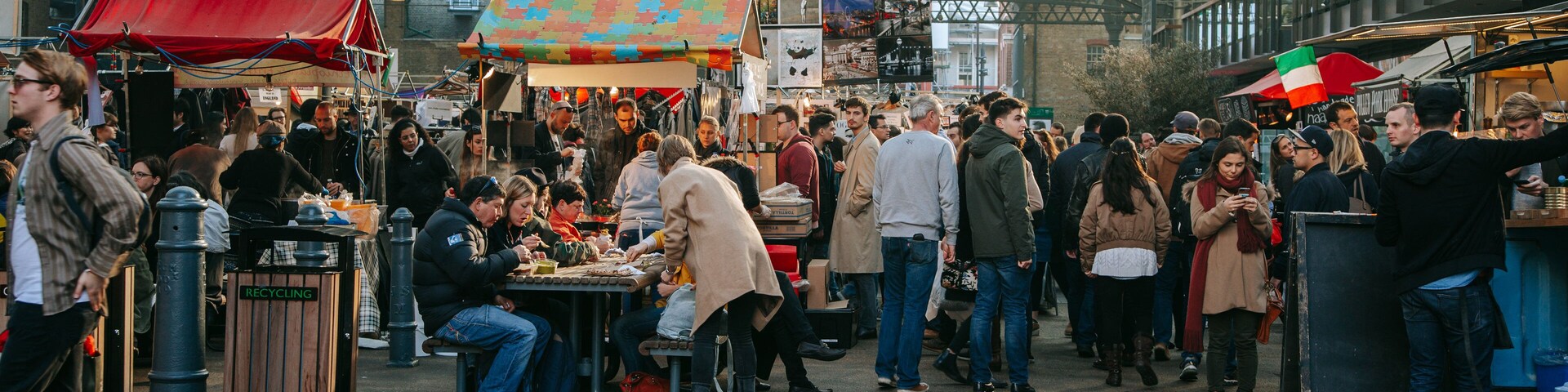 Old Spitalfields Market featuring street scenes and markets