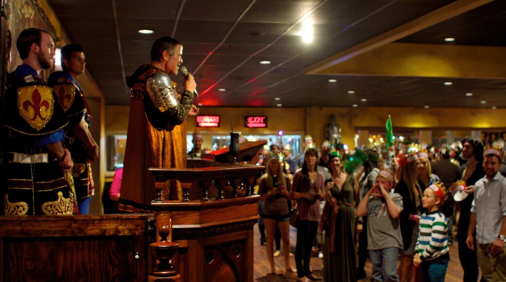 メディーバル タイムズ フィーチャー 屋内の眺め と パフォーマンス アート 及び 大勢の人々