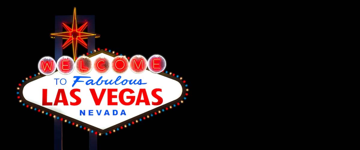 Welcome to fabulous Las vegas Nevada sign on black background