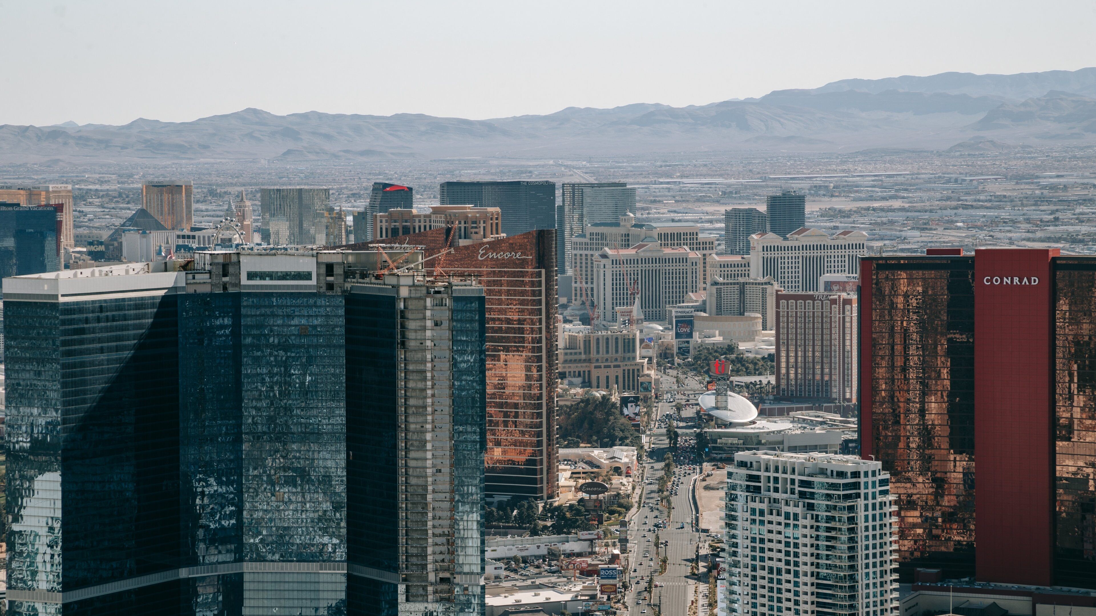 Stratosphere Tower which includes landscape views and a city