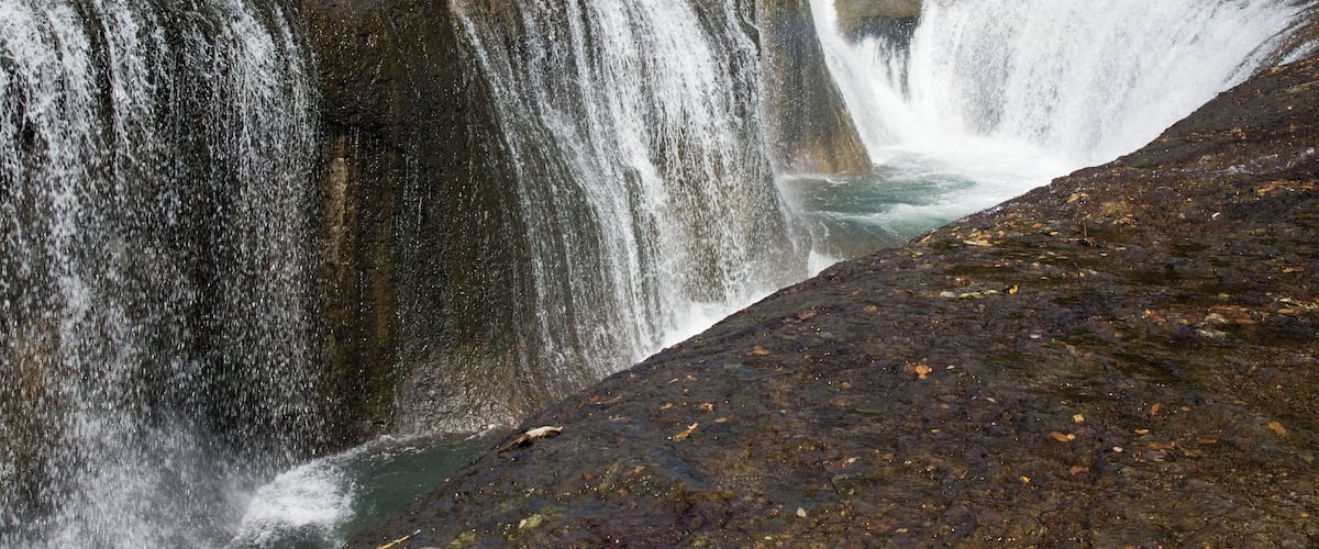 Fukiware falls (Fukiware-no-taki 吹割の滝) in Numata City, Gunma Pref., Japan.