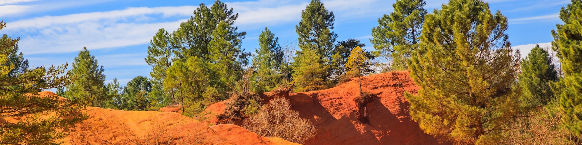 Red land of the Colorado Provencal, an old ocher quarry in Rustrel France