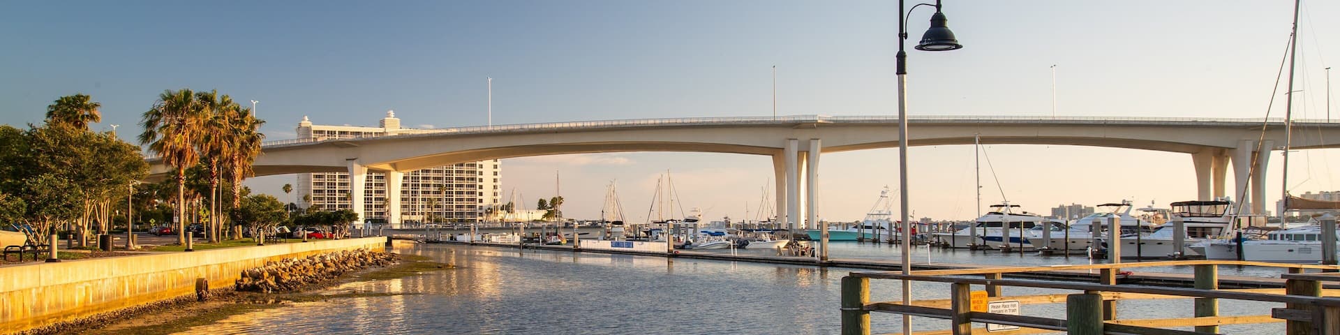 Clearwater showing a sunset and a bay or harbor