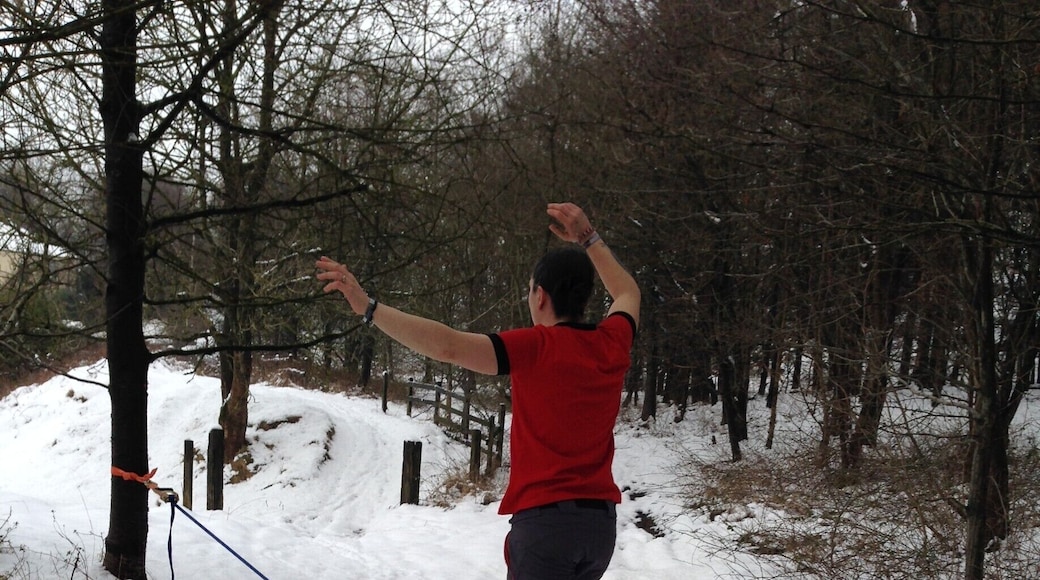Slacklining in a snowy wood in Littleborough, Greater Manchester. UK!
http://www.theroamingrenegades.com/