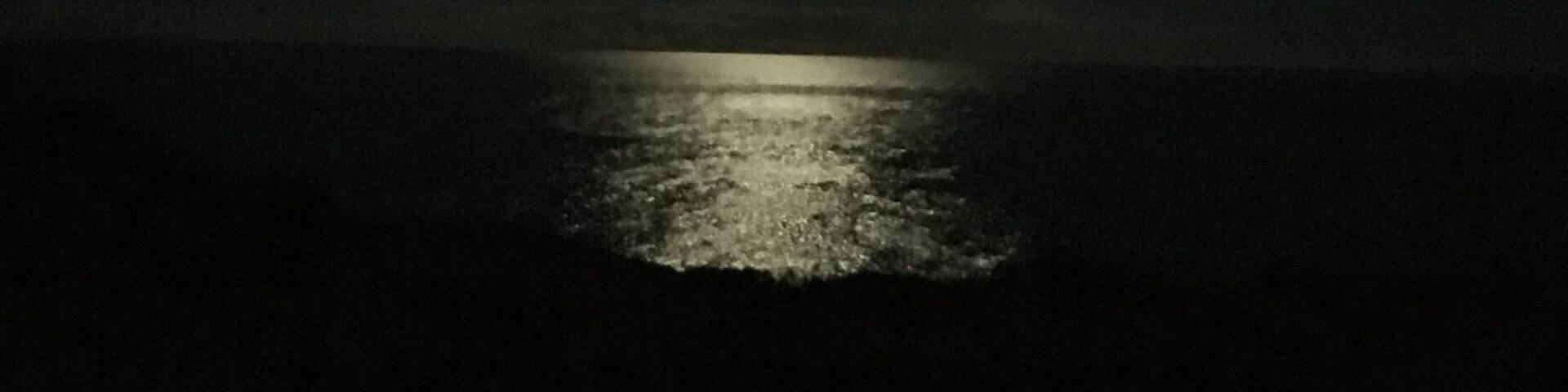 The Pico, Azores full moon lit sea.