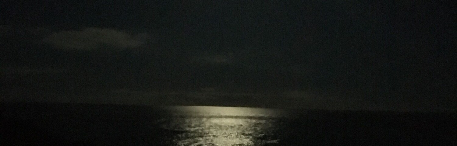 The Pico, Azores full moon lit sea.