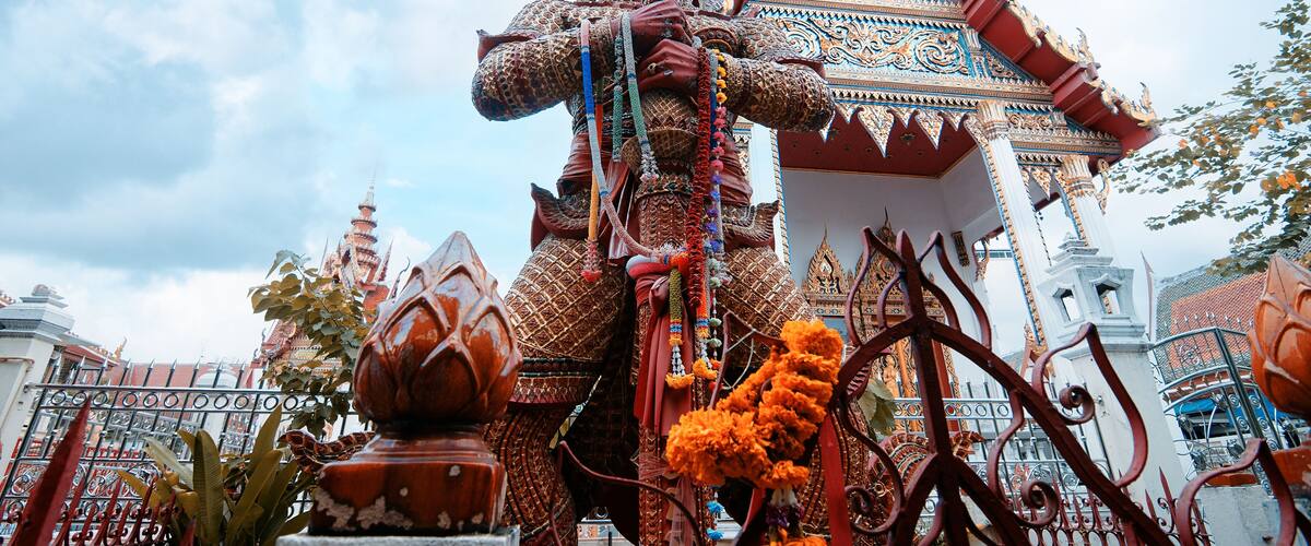 Wat Kunnatee Ruttharam. Buddhist temple in Bangkok Thailand.