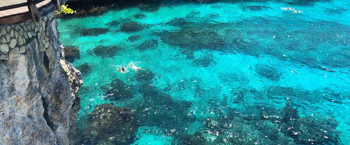 Private bay to dive and explore in when staying at the Villa’s! Beautiful blue waters #OrbitzTravel