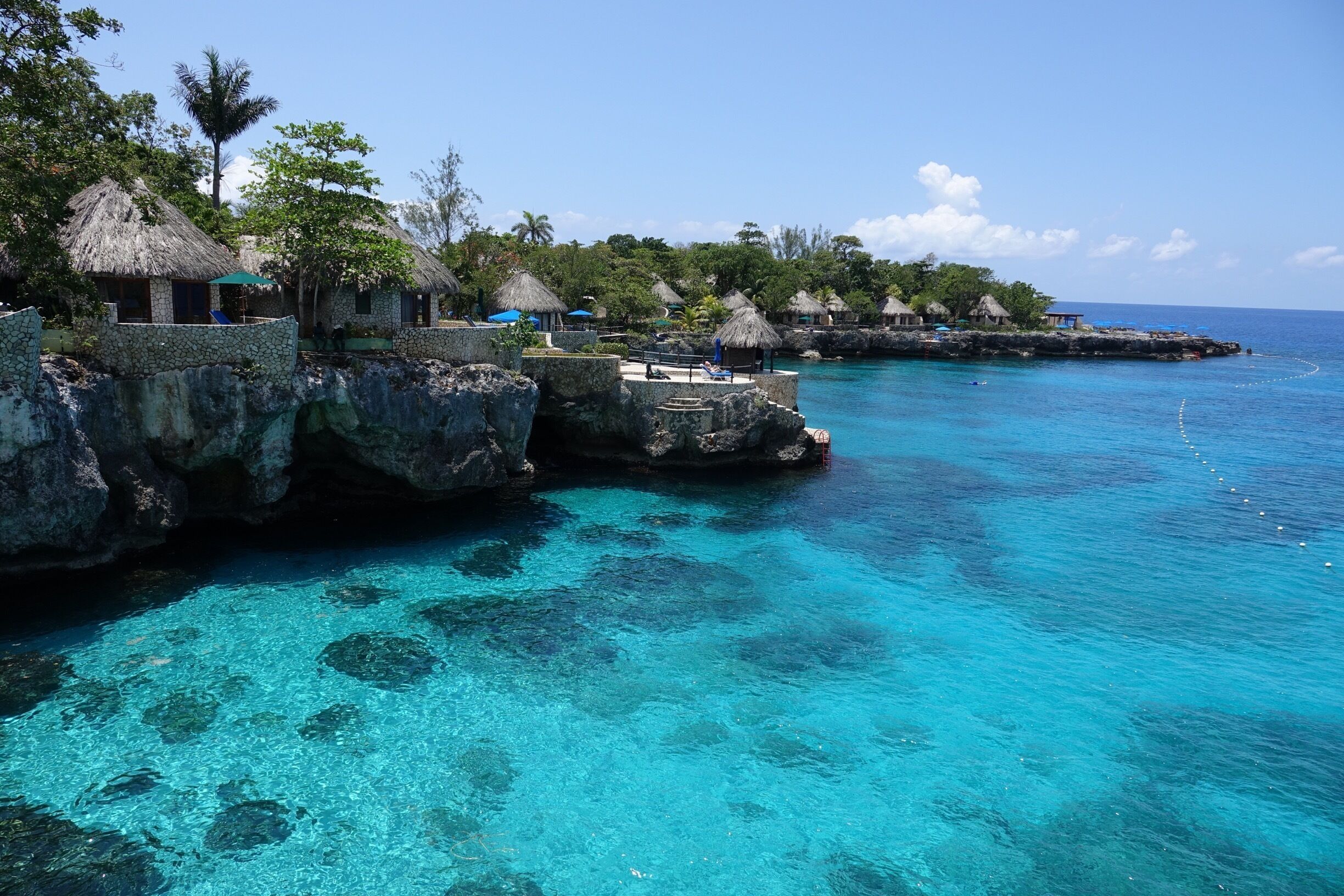 Rockhouse Hotel where everybody staying in the villas gets their own private cliff to jump off of.  So much fun!  #cliffs #adventure #jamaica 