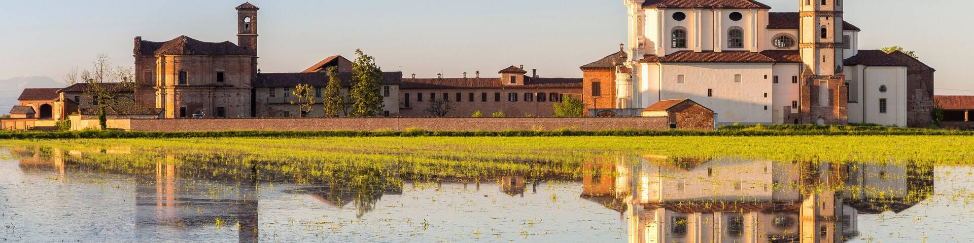 The two churches of the Principality of Lucedio, Trino Vercellese, Piedmont, Italy.