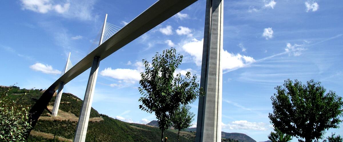 This is the Millau bridge which we cross when we drive down to Spain and the Languedoc via the A75 in southern France. Opened in 2004 it was designed by British architect Norman Foster and French structural engineer Michel Virlogeux in an epic Anglo-French collaboration. Crossing the Gorge du Tarn It is the world's TALLEST bridge (343m or 1,125 ft) and it is worth stopping at the visitor centre to marvel at ! #Ontheroad #bridges