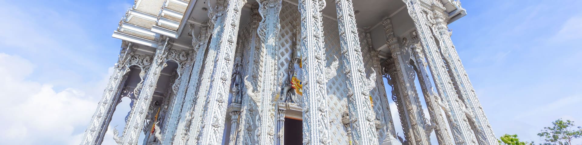 Silver chapel at Wat Don Yai, Lam Luk Ka District, Pathum Thani Province in Thailand