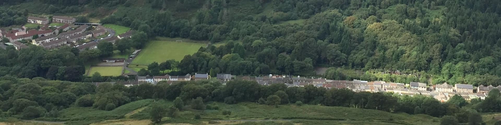 A view of a table top mountain, Pen Pych is a part of the Rhigos mountain and situated in the Rhondda valley, South Wales.