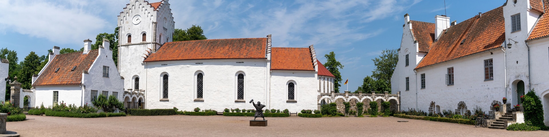 panorama view of the Bosjokloster and castle in southern Sweden