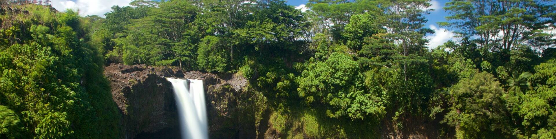 Rainbow Falls which includes a cascade and a garden