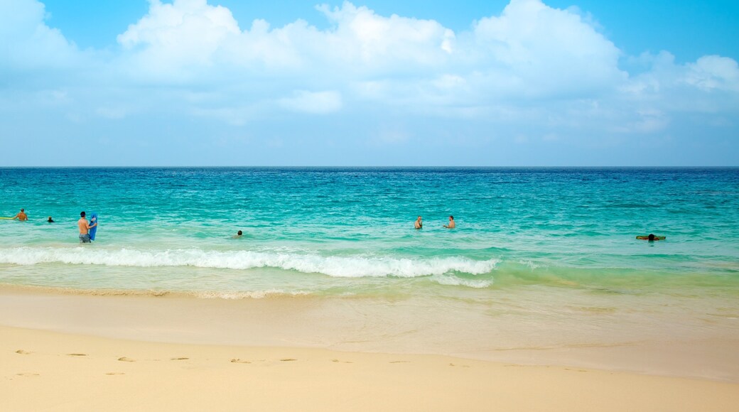 Kua Bay featuring landscape views, swimming and a beach