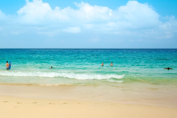 Kua Bay featuring landscape views, swimming and a beach