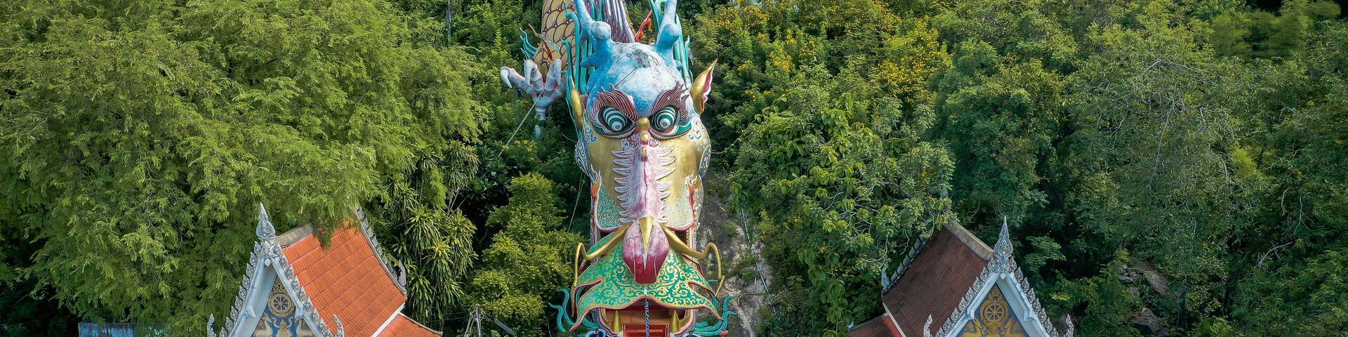 Wat Ban Tham temple and cave in Kanchanaburi, Thailand
