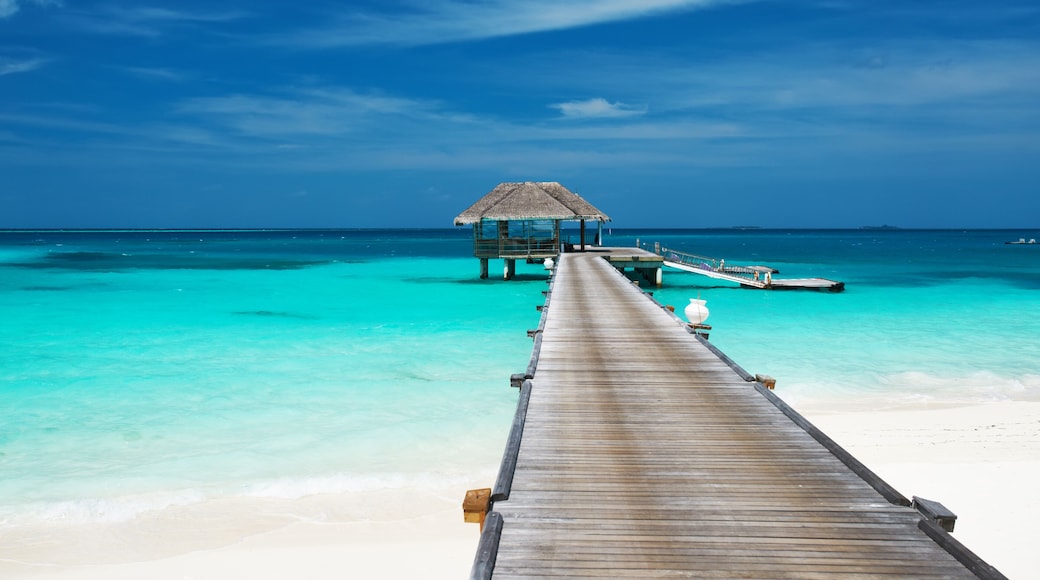 Beautiful beach with water bungalows