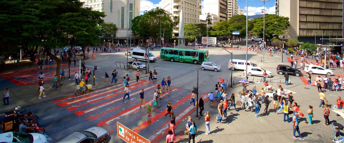 September Seven Square showing street scenes, central business district and a city