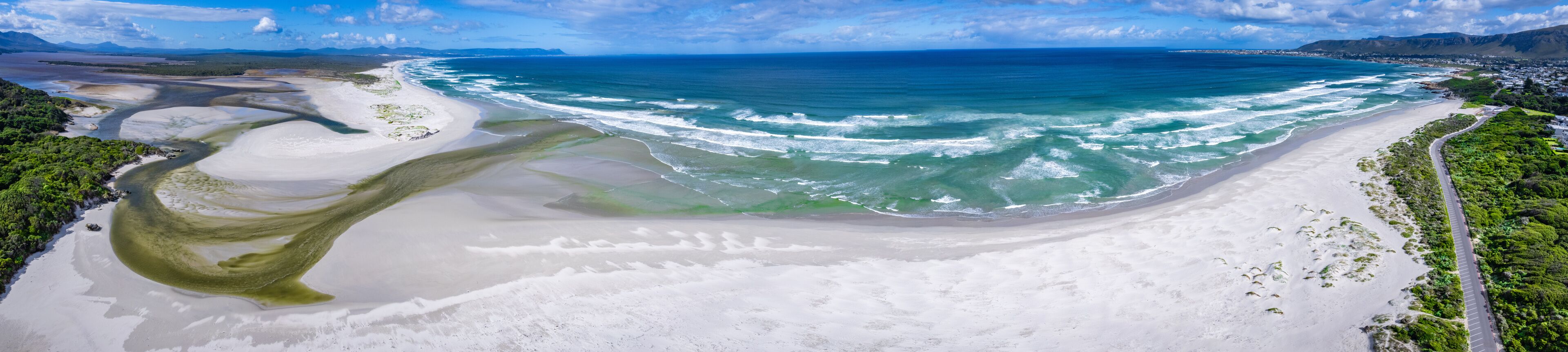 Aerial view of Grotto beach in Hermanus, South Africa