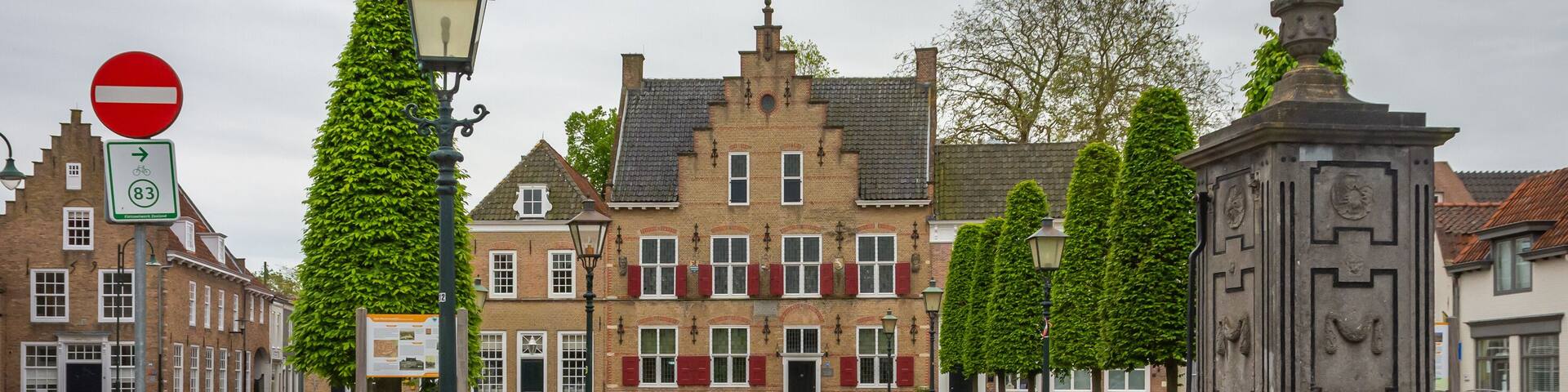 Historical centre of dutch city Sint Maartensdijk, Province Zeeland