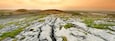 Spectacular landscape of the Burren region of County Clare, Ireland. Exposed karst limestone bedrock at the Burren National Park.