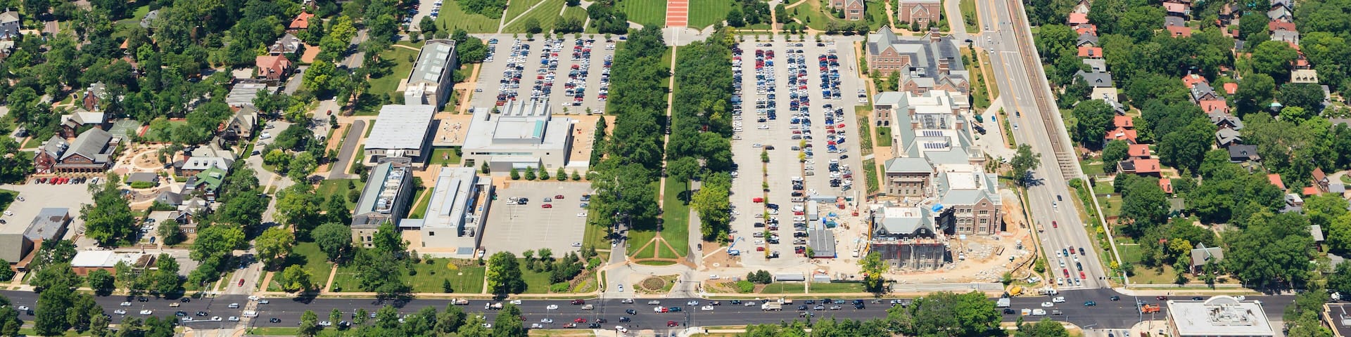 Aerial view of University City, Missouri, USA.