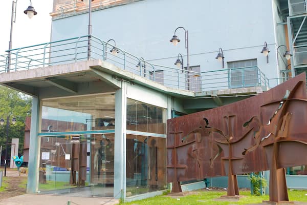 Gasometer featuring street scenes and outdoor art