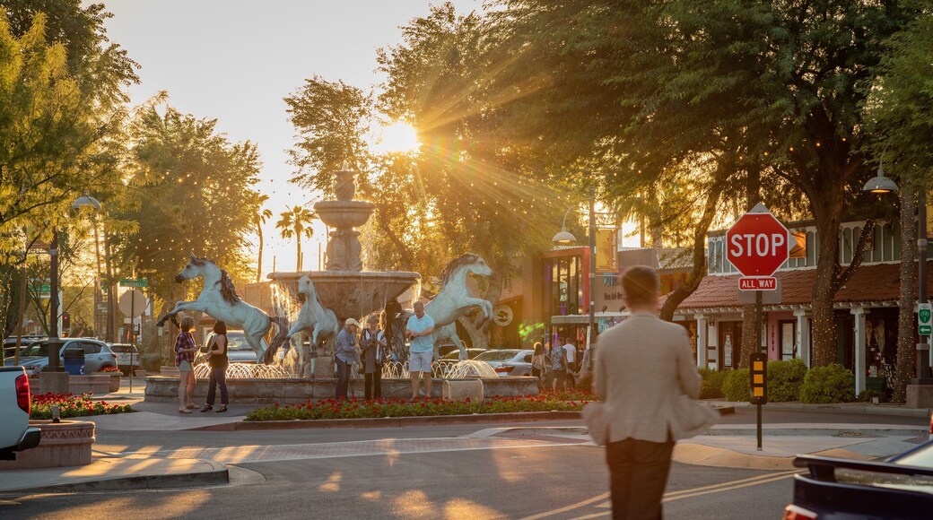 Old Town showing street scenes and a sunset as well as an individual male