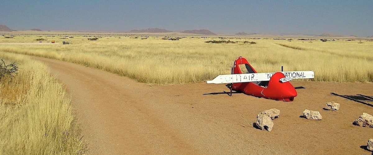 Solitaire is the smallest town in Namibia. Located close to Sossusvlei, famous for its red sand dunes, it has a little airport which small aircrafts can use. It is basically in the middle of the desert, nothing around. I like their interpretation (and sign) of being an "international airport" with "customs". #localgem #colorful