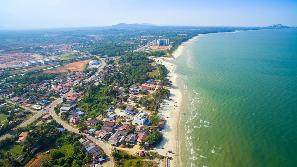Aerial view of Balok beach, pahang malaysia