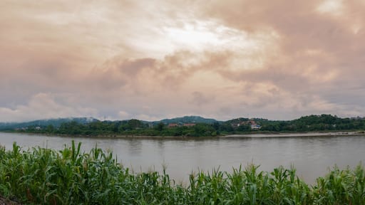 panorama view of mae khong river and laos
