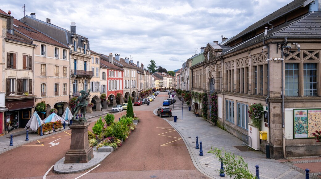 Ville de Remiremont dans les Vosges, rue principale