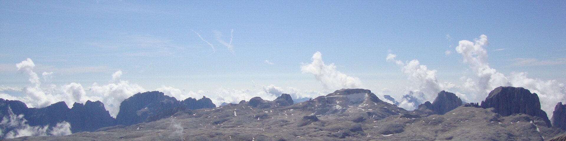 altopiano delle Pale con il ghiacciaio della Fradusta
