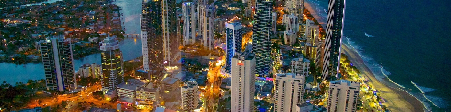 SkyPoint Observation Deck showing central business district, a skyscraper and a city