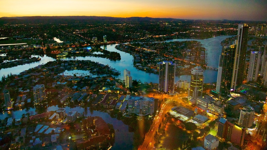 SkyPoint Observation Deck showing a city, cbd and modern architecture