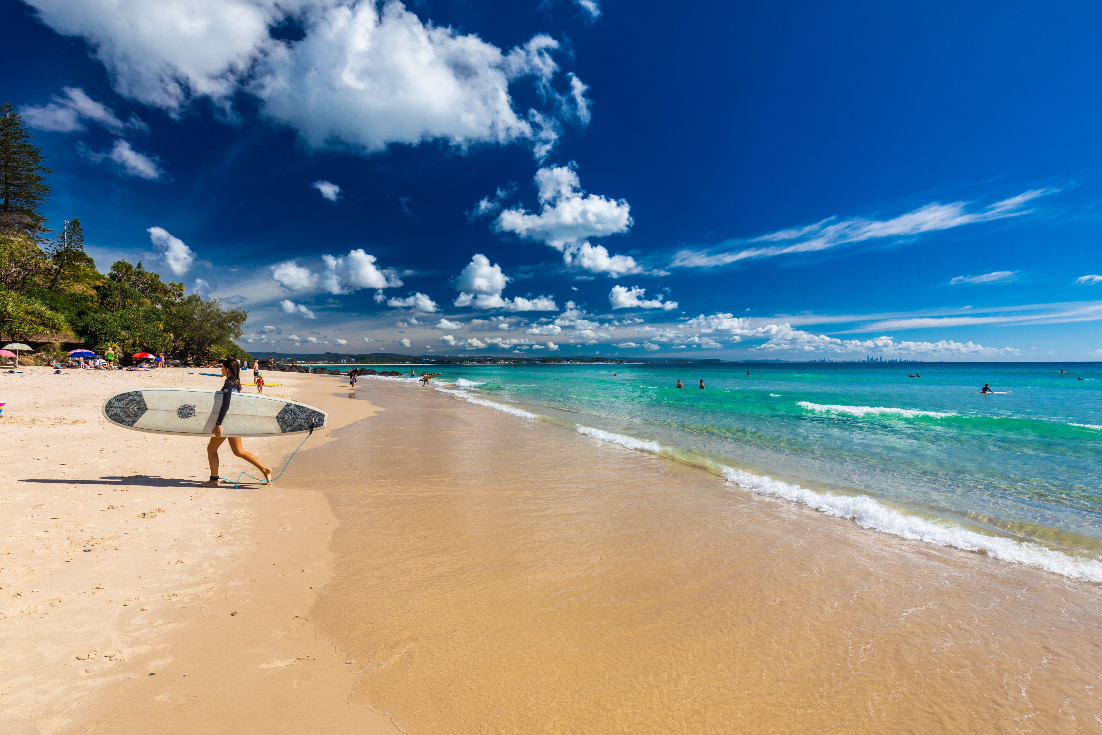 COOLANGATTA, AUS - MAY 01 2017, Coolangatta beach and Rainbow Bay, Gold Coast, Australia