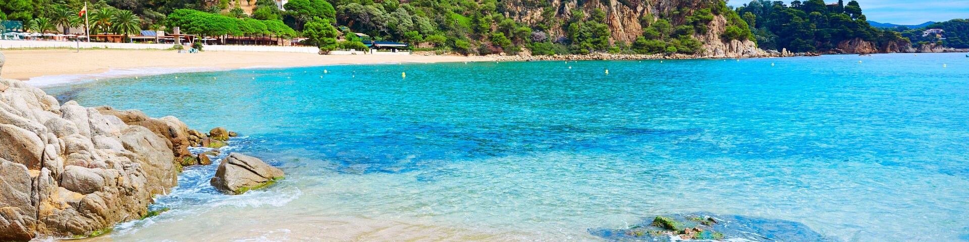 Cala Santa Cristina beach in Lloret de Mar of Costa Brava at Catalonia Spain; Shutterstock ID 345785675; purchase_order: Comps; job: ; client: ; other:
